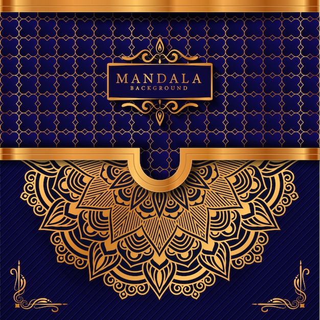 Luxury ornamental mandala background in gold color
