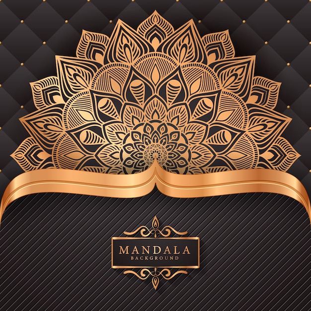 Luxury ornamental mandala background in gold color