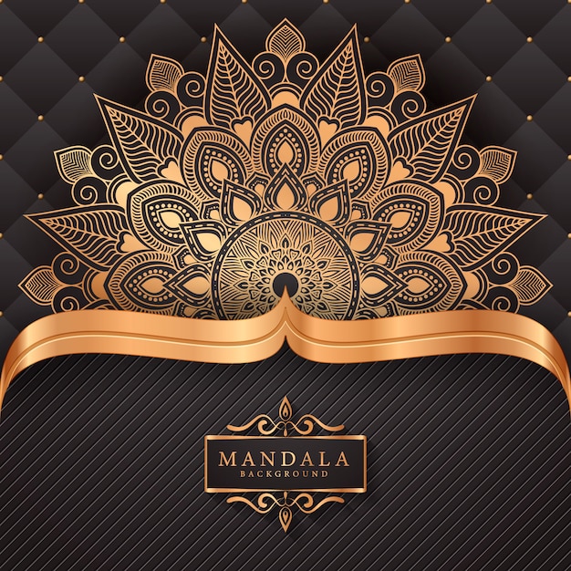 Luxury ornamental mandala background in gold color