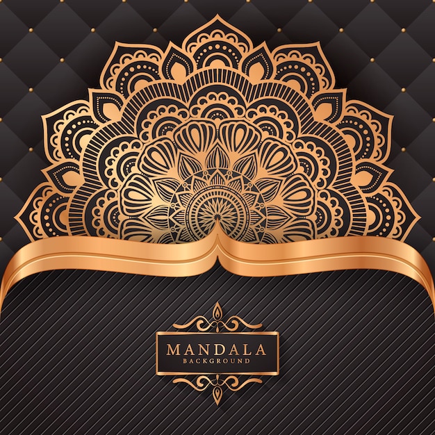 Luxury ornamental mandala background in gold color