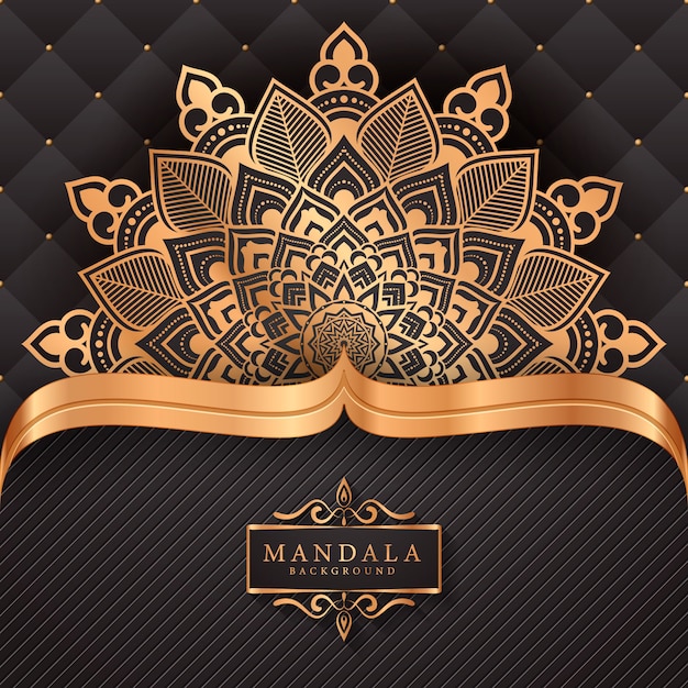 Vector luxury ornamental mandala background in gold color