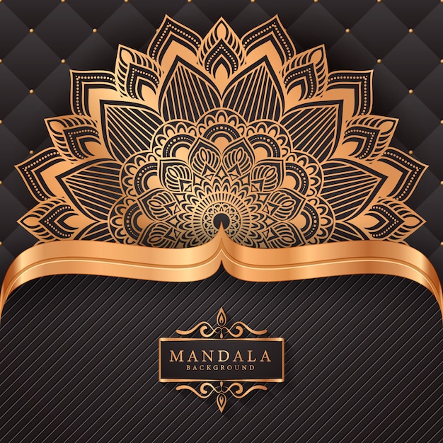 Luxury ornamental mandala background in gold color