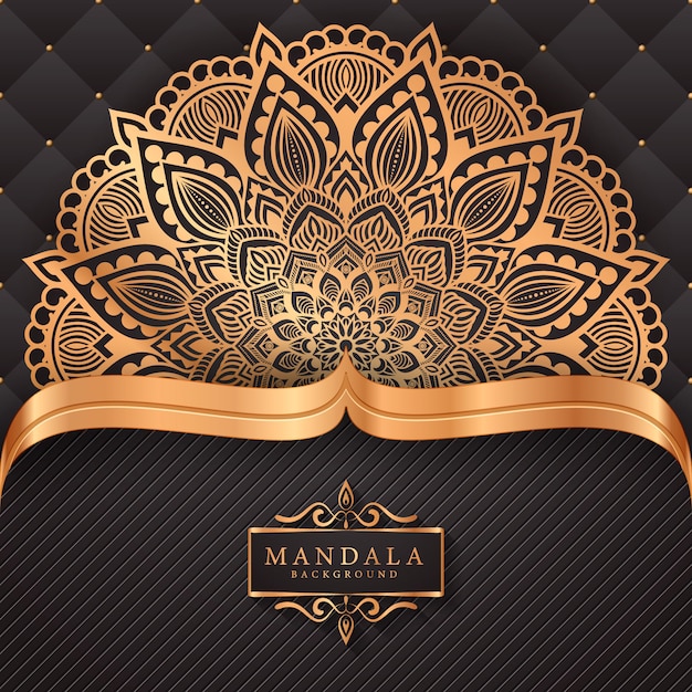 Luxury ornamental mandala background in gold color