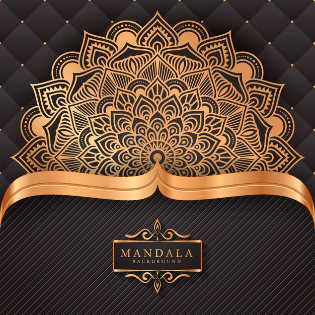 Luxury ornamental mandala background in gold color