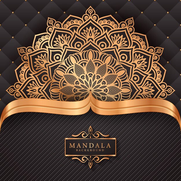 Luxury ornamental mandala background in gold color