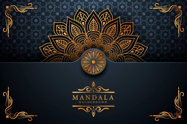 Luxury ornamental mandala background in gold color