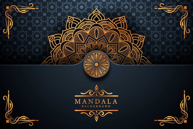 Sfondo di mandala ornamentale di lusso in colore oro