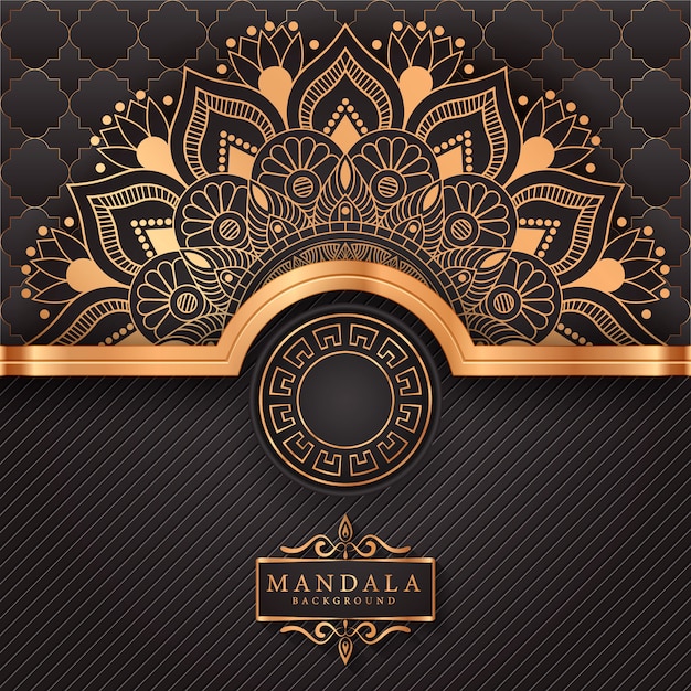 Luxury ornamental mandala background in gold color