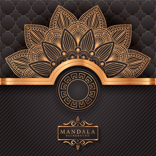 Luxury ornamental mandala background in gold color