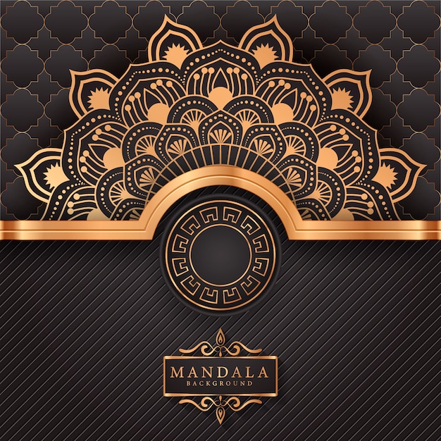 Luxury ornamental mandala background in gold color