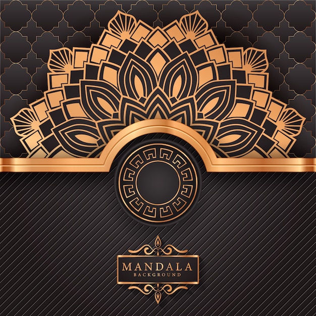 Luxury ornamental mandala background in gold color