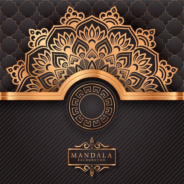 Luxury ornamental mandala background in gold color