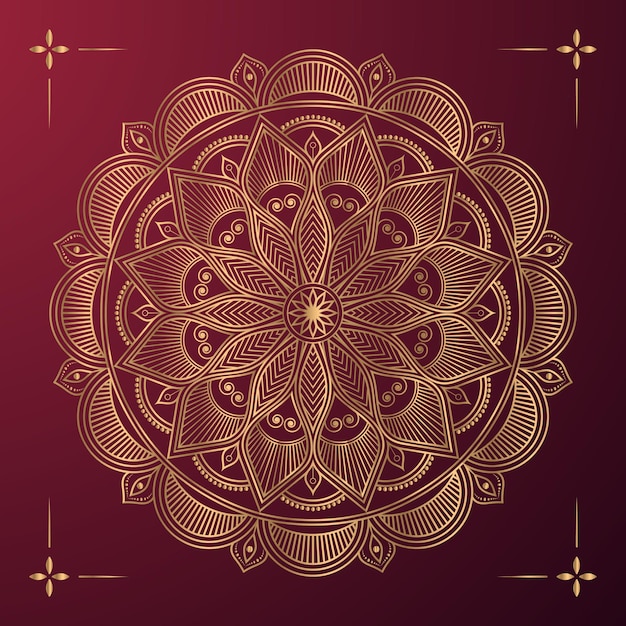 Luxury ornamental mandala background in gold color