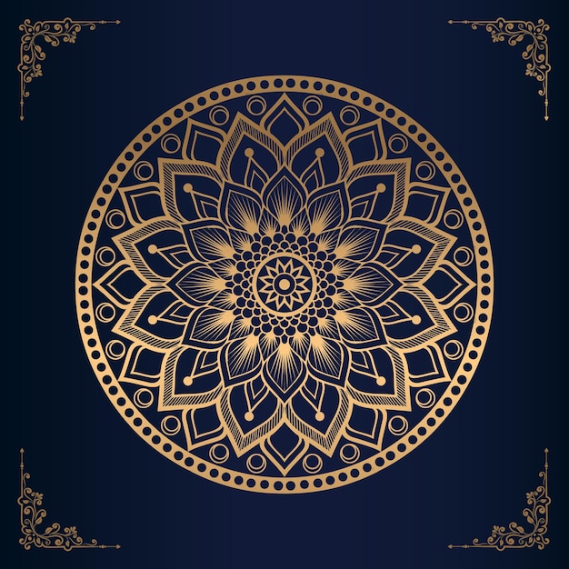 Luxury ornamental mandala background in gold color