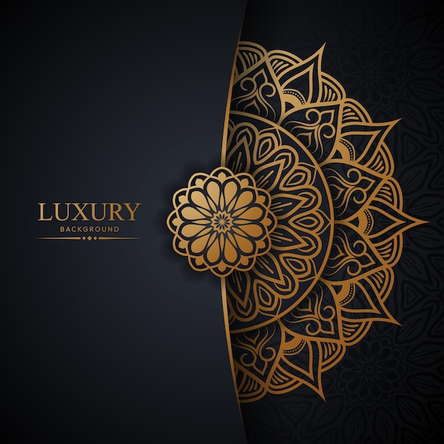 Vector luxury ornamental mandala background with royal golden color