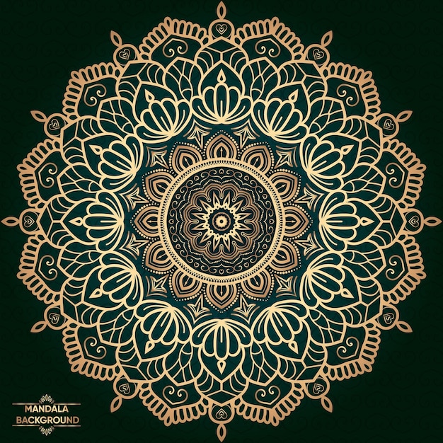 Vector luxury  ornamental  mandala background with shiny golden gradient effects