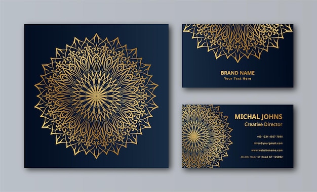 Luxury ornamental mandala business card design background