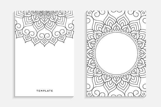 Luxury ornamental mandala card template black and white