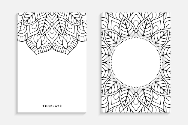 Luxury ornamental mandala card template black and white