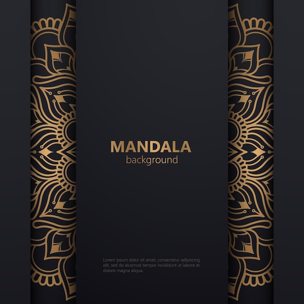 Luxury Ornamental Mandala Design Background in Black and Gold Color