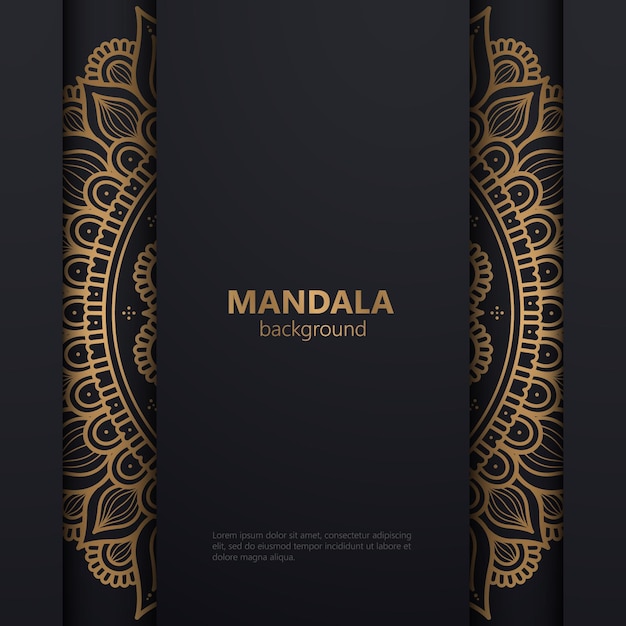 Luxury ornamental mandala design background in black and gold color