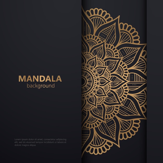 luxury ornamental mandala design background in black and gold color