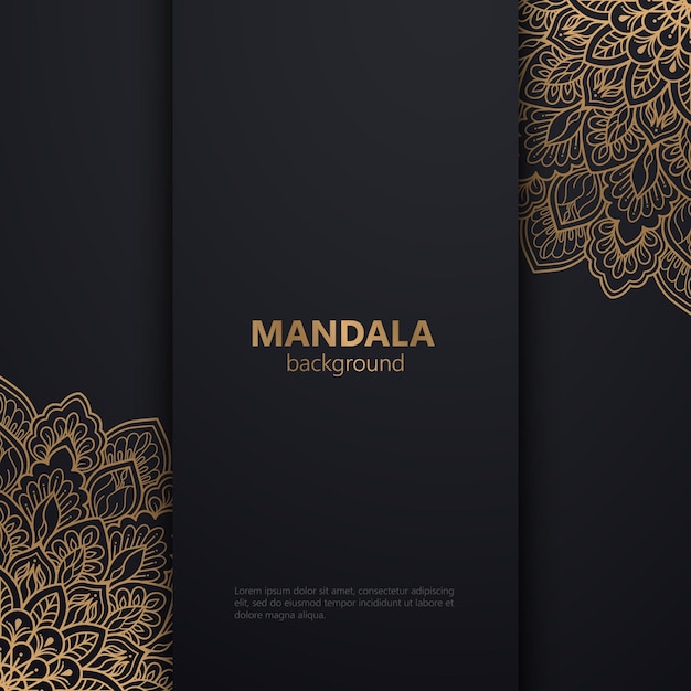 luxury ornamental mandala design background in black and gold color