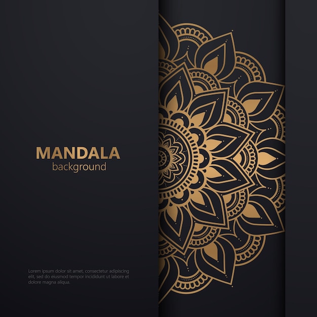 luxury ornamental mandala design background in black and gold color