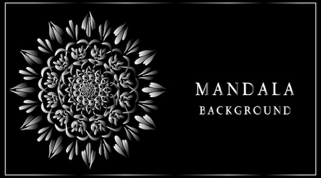 Luxury ornamental mandala design background in black and white