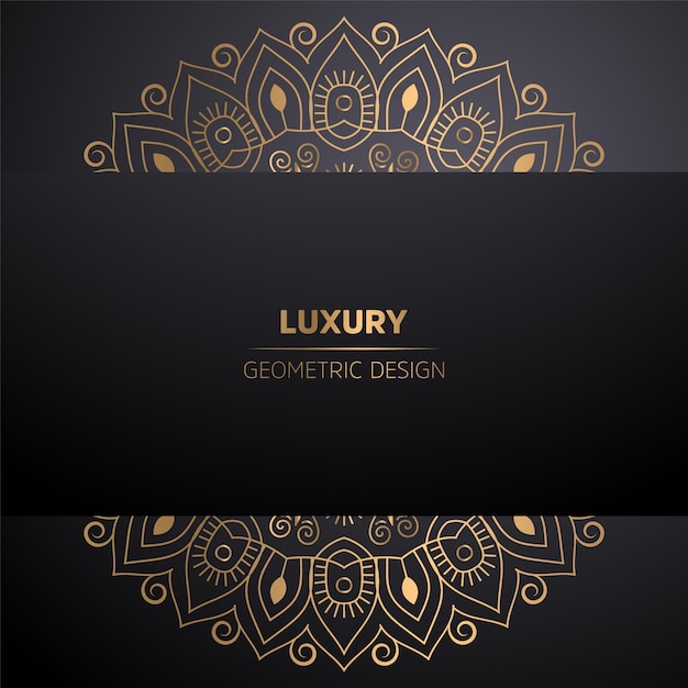 Luxury ornamental mandala design background in gold color free vector