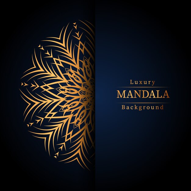 Luxury ornamental mandala design background in gold color, luxury mandala background for wedding invitation, book cover