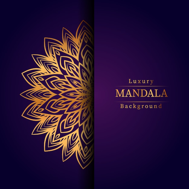 Luxury ornamental mandala design background in gold color, luxury mandala background for wedding invitation, book cover