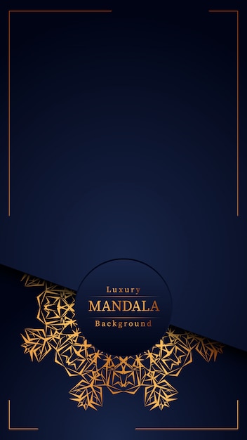 Fondo ornamentale di lusso di progettazione della mandala nel colore dell'oro, fondo di lusso della mandala per l'invito di nozze, copertina di libro