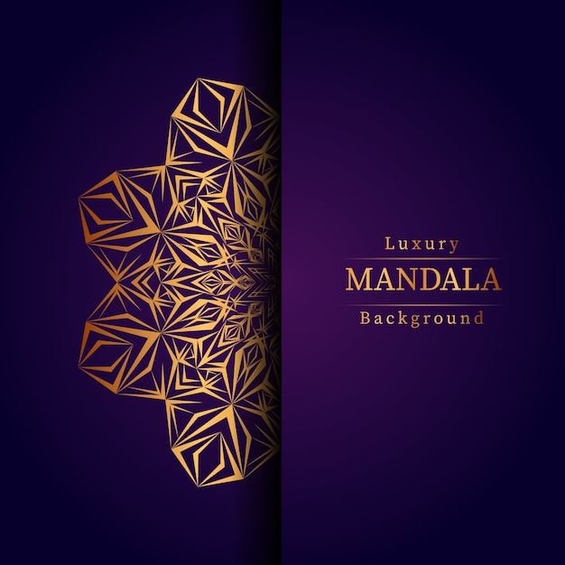 Luxury ornamental mandala design background in gold color, luxury mandala background 