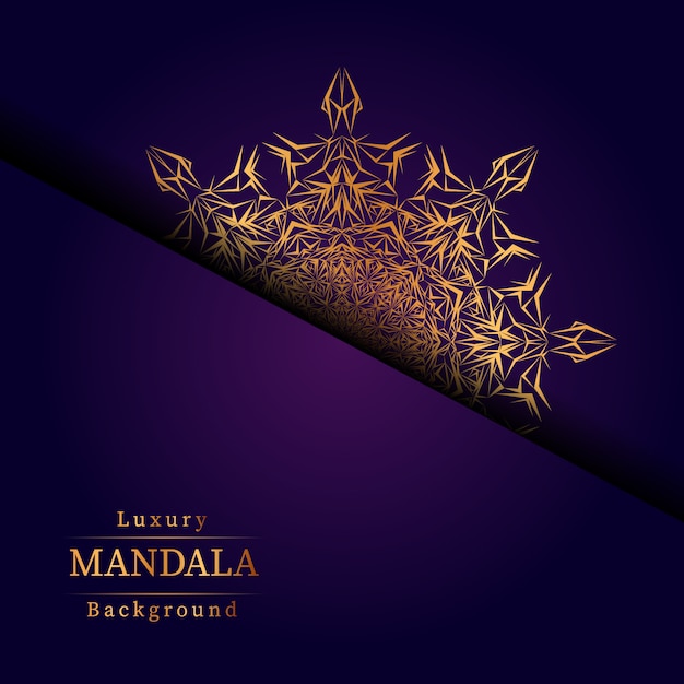 Luxury ornamental mandala design background in gold color, luxury mandala background 