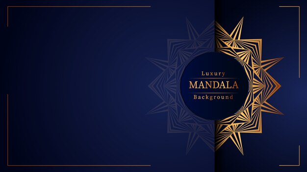 Fondo ornamentale di lusso di progettazione della mandala nel colore dell'oro, fondo di lusso della mandala