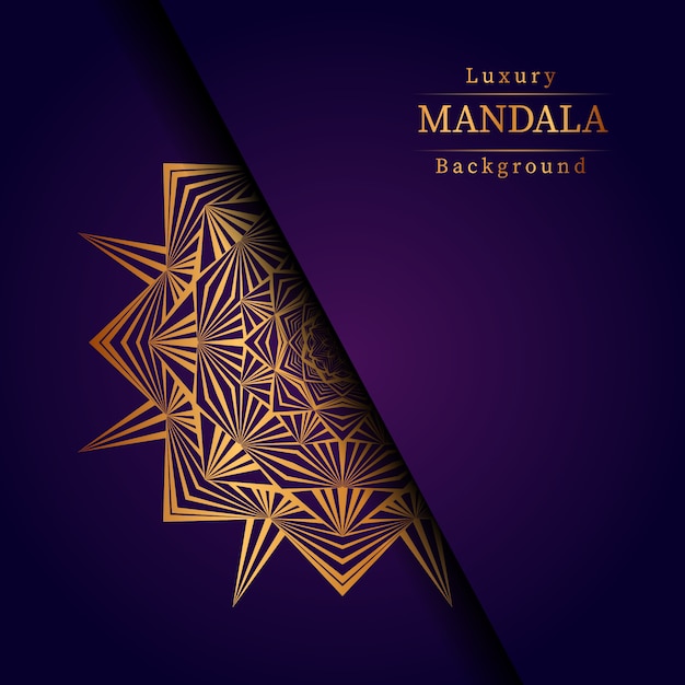 Fondo ornamentale di lusso di progettazione della mandala nel colore dell'oro, fondo di lusso della mandala