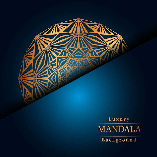 Luxury ornamental mandala design background in gold color, luxury mandala background