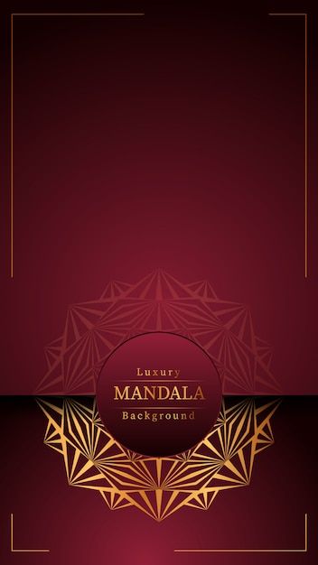 Fondo ornamentale di lusso di progettazione della mandala nel colore dell'oro, fondo di lusso della mandala