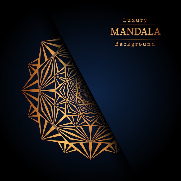 Luxury ornamental mandala design background in gold color, luxury mandala background