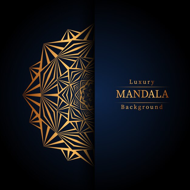 Luxury ornamental mandala design background in gold color, luxury mandala background