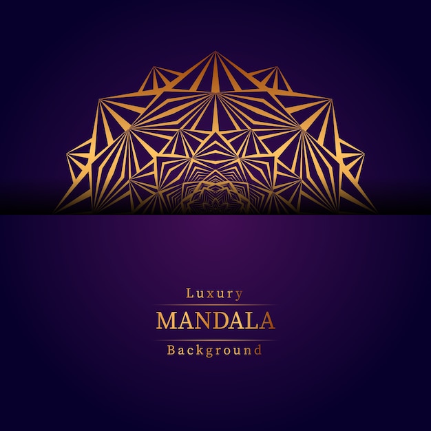 Luxury ornamental mandala design background in gold color, luxury mandala background