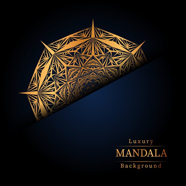 Fondo ornamentale di lusso di progettazione della mandala nel colore dell'oro, fondo di lusso della mandala