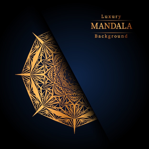 Fondo ornamentale di lusso di progettazione della mandala nel colore dell'oro, fondo di lusso della mandala