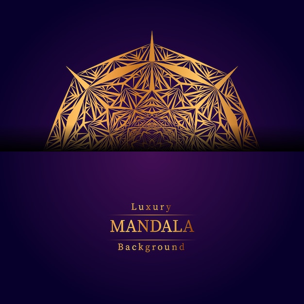 Luxury ornamental mandala design background in gold color, luxury mandala background 