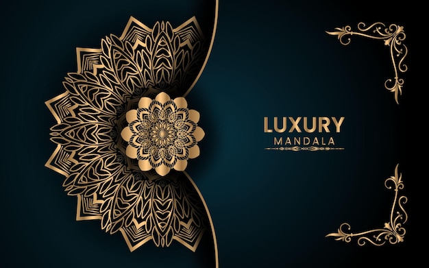 Luxury ornamental mandala design background in gold color Luxury mandala background