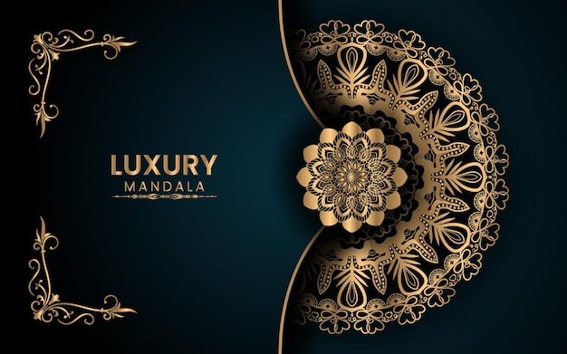 Luxury ornamental mandala design background in gold color Luxury mandala background