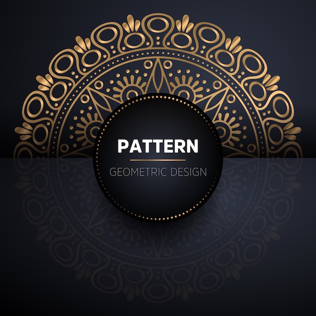 Luxury ornamental mandala design background in gold color vector