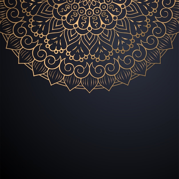 Luxury ornamental mandala design background in gold color vector