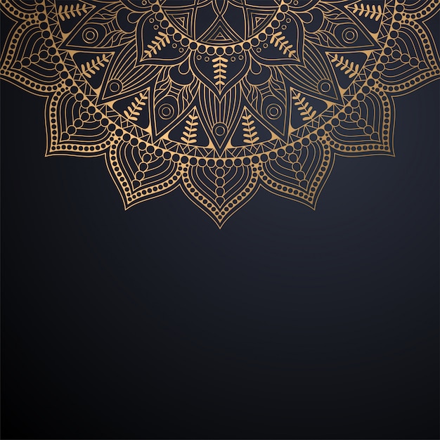 Luxury ornamental mandala design background in gold color vector